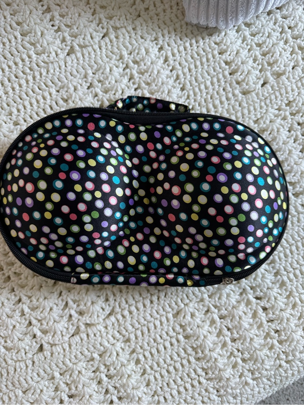 Polka Dot Black Travel Bra Organizer Case